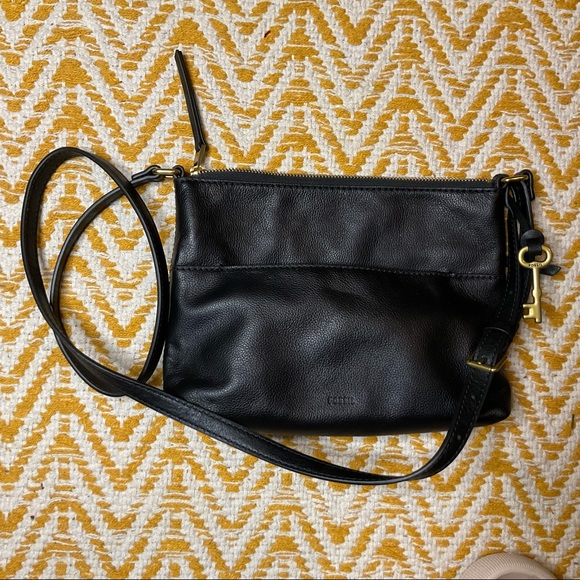 Fossil Fiona Black leather and mohair crossbody - Picture 3 of 3